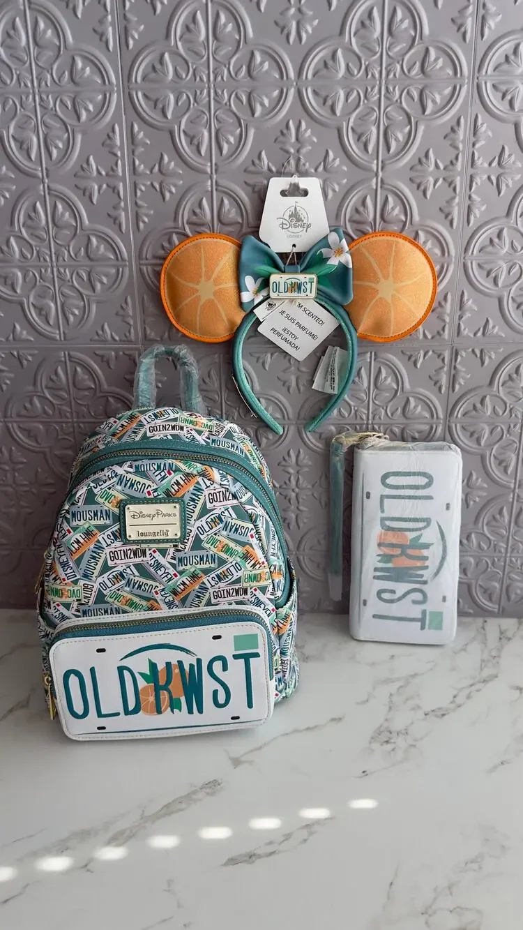 Disney Old Key West Resort Loungefly Mini Backpack Scented Ears & Wallet Set NWT